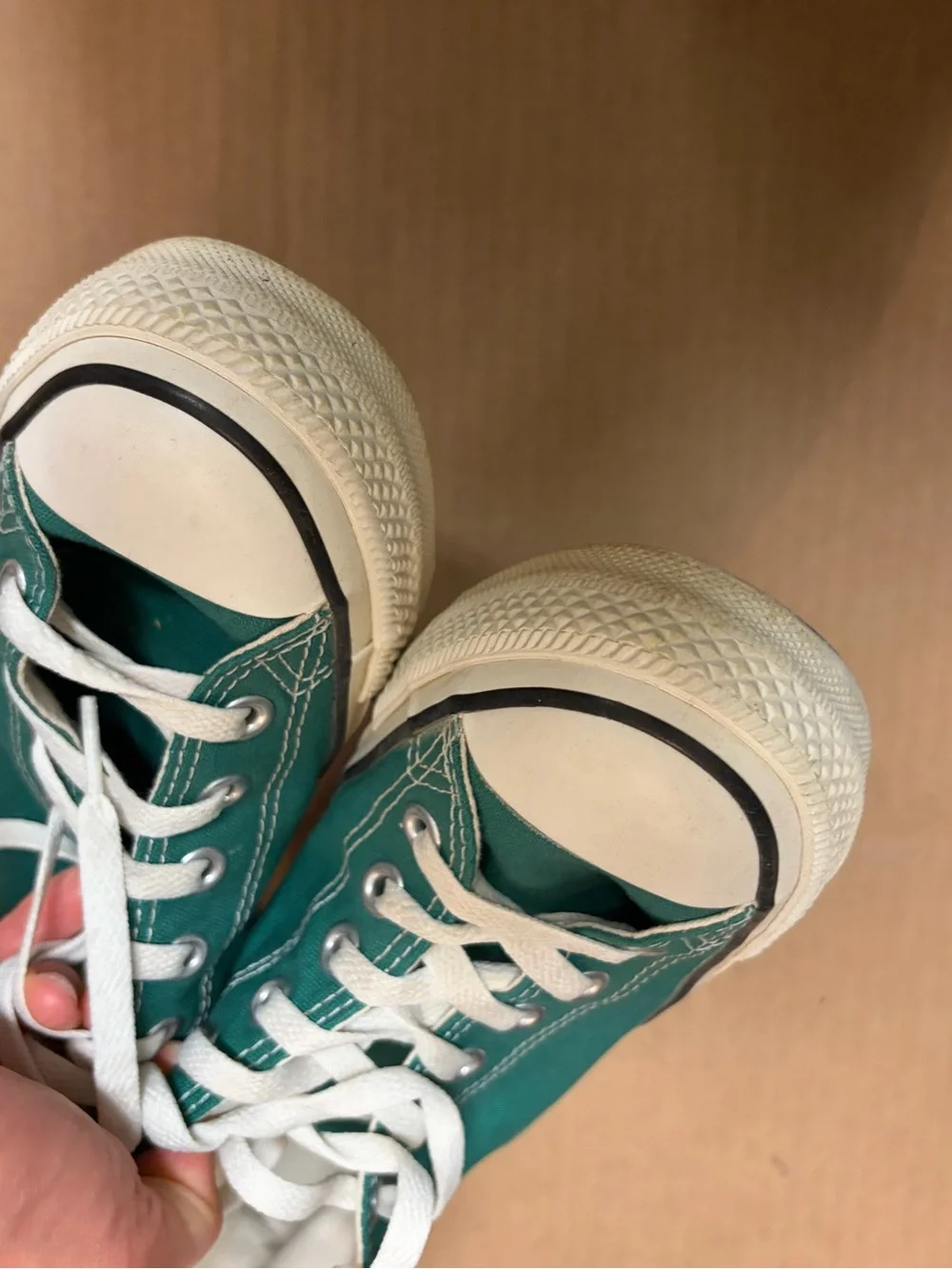 Converse Green and White High-Top Sneakers - Picture 9 of 9